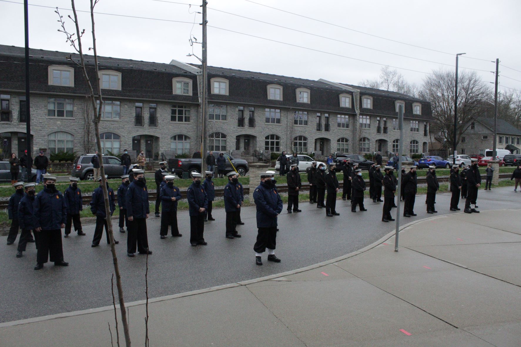 NLCC Achilles and RCSCC Ajax Corps falling in for Battle of Atlantic